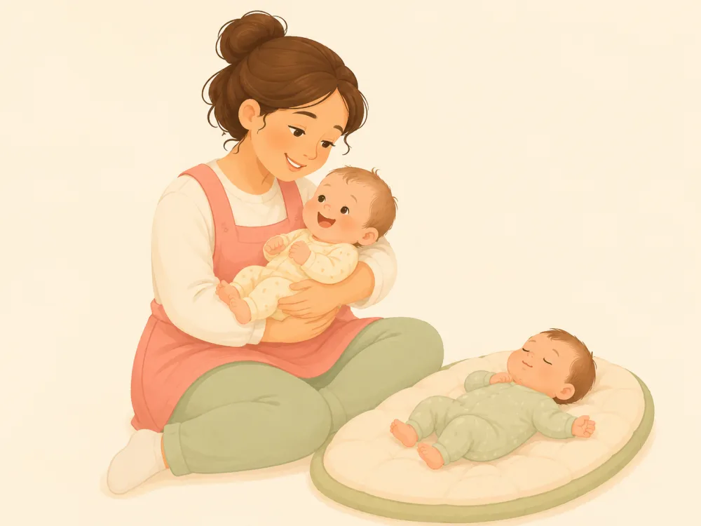 Bebes au groupe poupons de la Garderie Bana